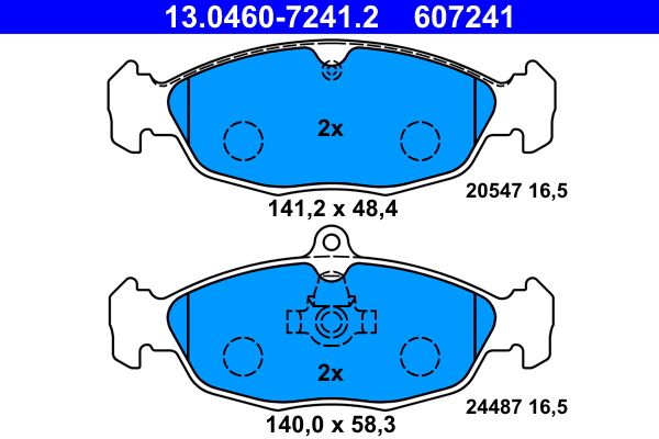 ATE 13.0460-7241.2 - Bremsbelagsatz, Scheibenbremse