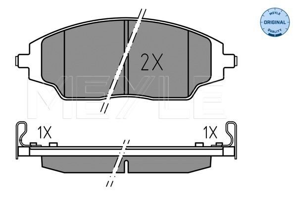 MEYLE 025 257 2218 - Bremsbelagsatz, Scheibenbremse