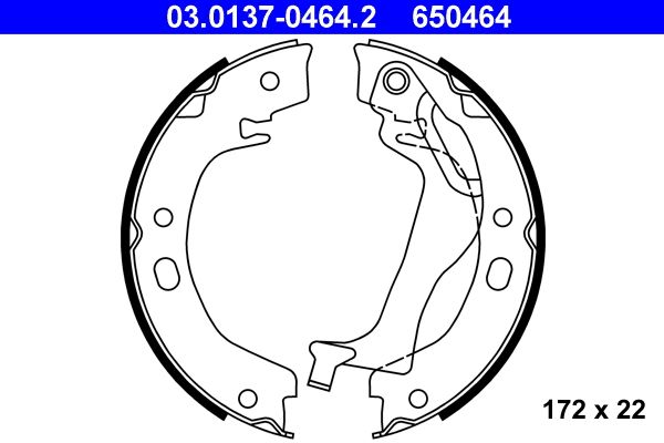 ATE 03.0137-0464.2 - Bremsbackensatz, Feststellbremse
