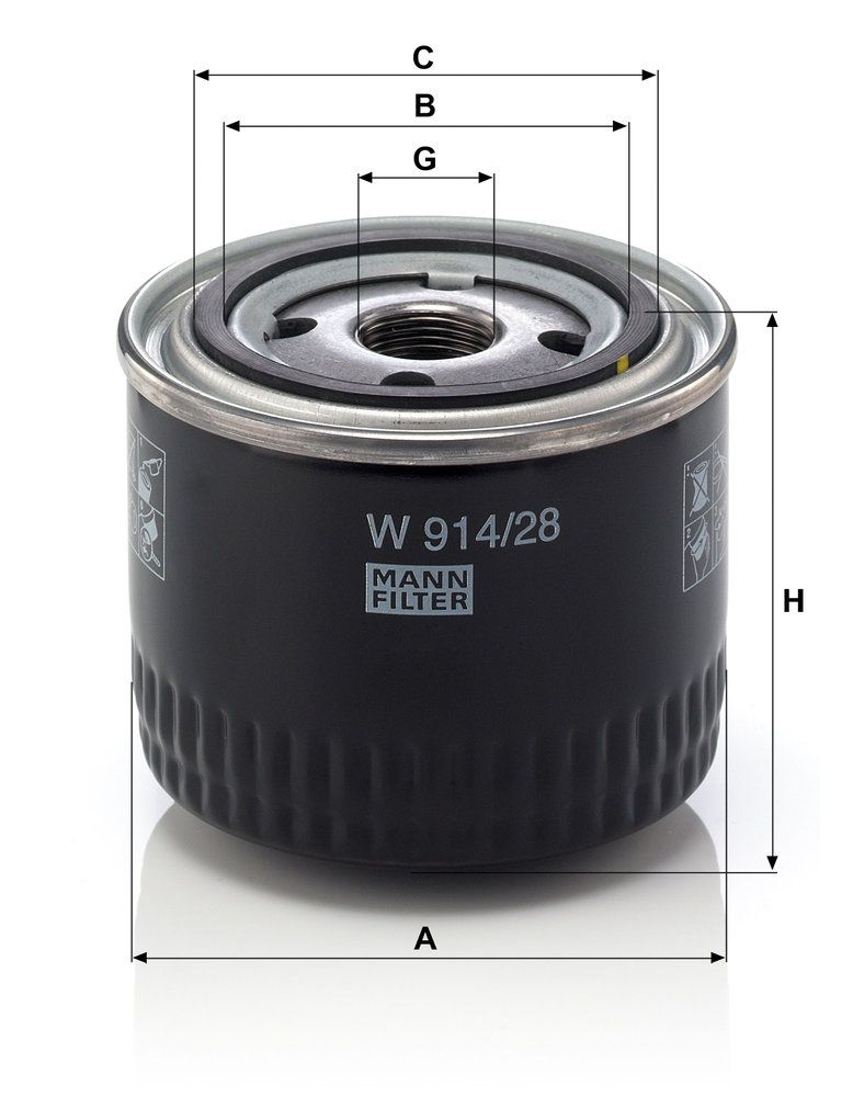 MANN-FILTER W 914/28 - Ölfilter