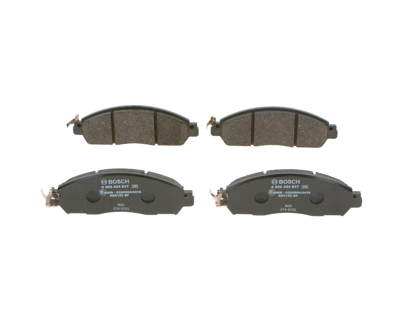 BOSCH 0 986 424 837 - Bremsbelagsatz, Scheibenbremse