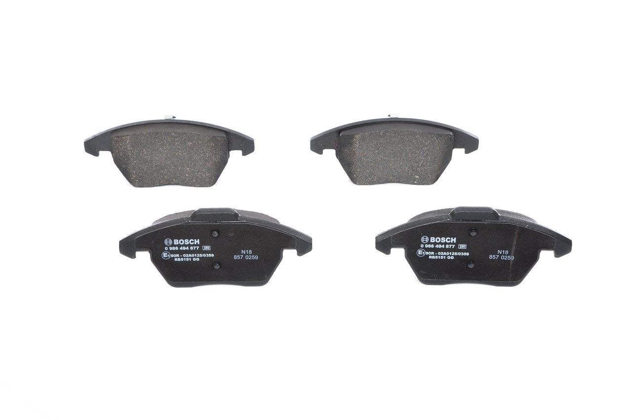 BOSCH 0 986 494 877 - Bremsbelagsatz, Scheibenbremse