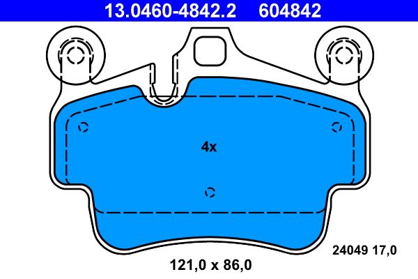 ATE 13.0460-4842.2 - Bremsbelagsatz, Scheibenbremse