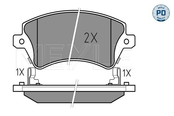 MEYLE 025 237 6617/PD - Bremsbelagsatz, Scheibenbremse