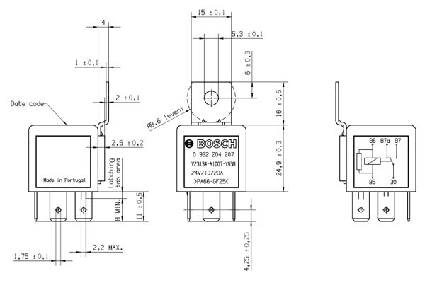 BOSCH 0 332 204 207 - Relais, Arbeitsstrom