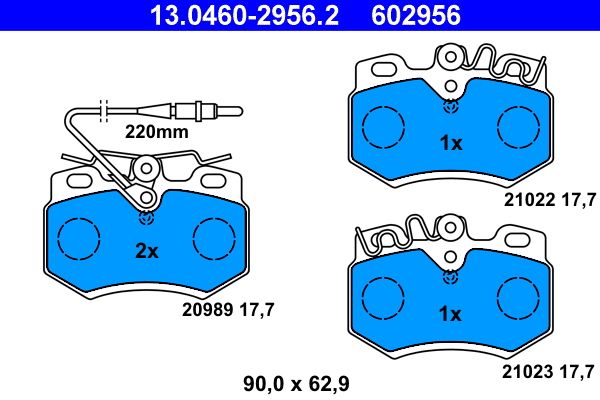 ATE 13.0460-2956.2 - Bremsbelagsatz, Scheibenbremse