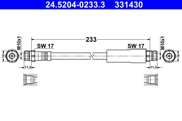 ATE 24.5204-0233.3 - Bremsschlauch