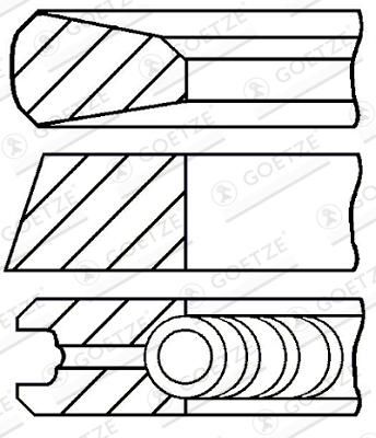 GOETZE ENGINE 08-362100-10 - Kolbenringsatz