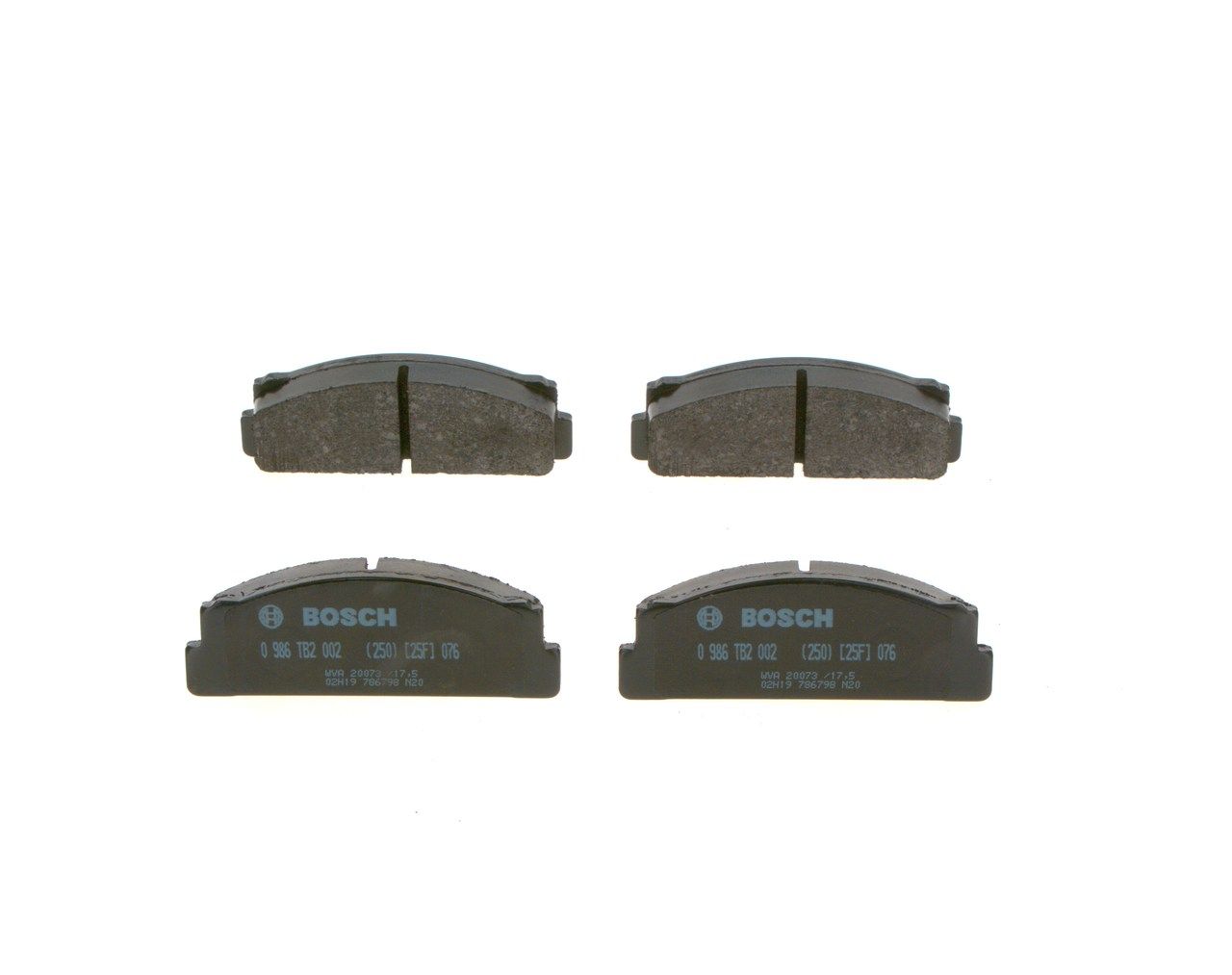 BOSCH 0 986 TB2 002 - Bremsbelagsatz, Scheibenbremse