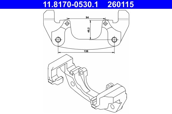 ATE 11.8170-0530.1 - Halter, Bremssattel