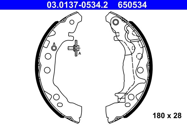 ATE 03.0137-0534.2 - Bremsbackensatz