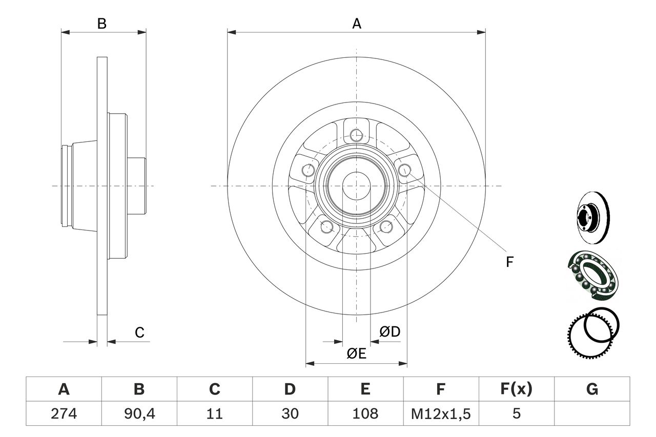 BOSCH 0 986 479 F30 - Bremsscheibe