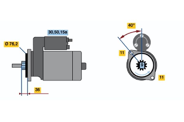 BOSCH 0 001 107 007 - Starter
