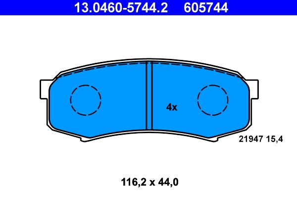 ATE 13.0460-5744.2 - Bremsbelagsatz, Scheibenbremse