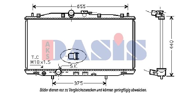AKS DASIS 100031N - Kühler, Motorkühlung