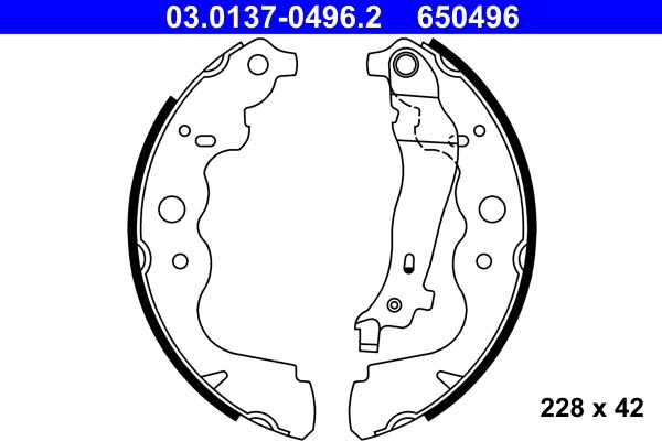 ATE 03.0137-0496.2 - Bremsbackensatz