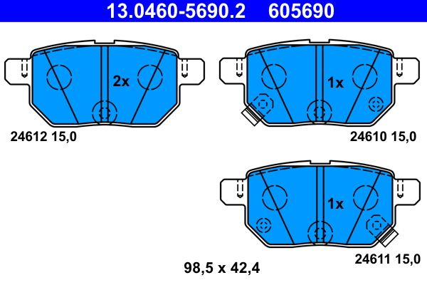 ATE 13.0460-5690.2 - Bremsbelagsatz, Scheibenbremse