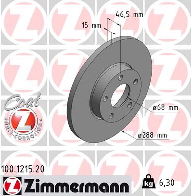 ZIMMERMANN 100.1215.20 - Bremsscheibe