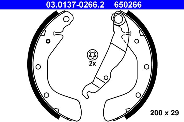 ATE 03.0137-0266.2 - Bremsbackensatz