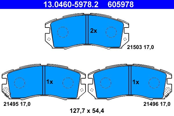 ATE 13.0460-5978.2 - Bremsbelagsatz, Scheibenbremse
