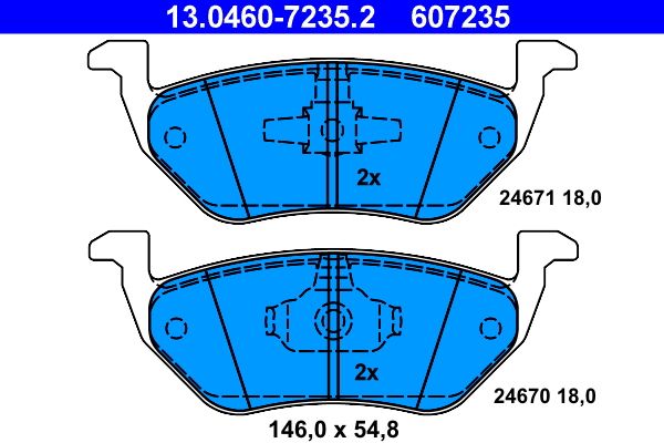 ATE 13.0460-7235.2 - Bremsbelagsatz, Scheibenbremse
