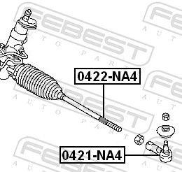 FEBEST 0422-NA4 - Axialgelenk, Spurstange