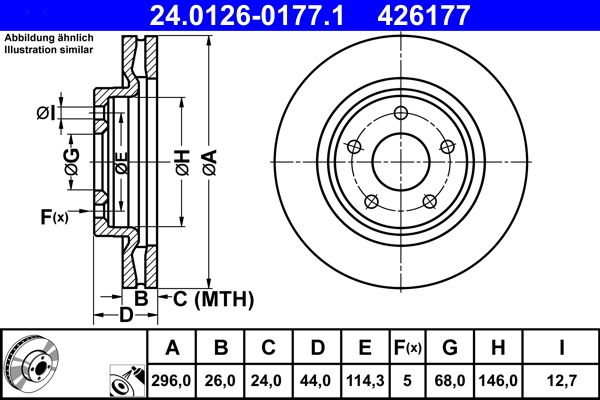 ATE 24.0126-0177.1 - Bremsscheibe