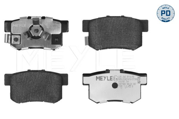 MEYLE 025 242 3114/PD - Bremsbelagsatz, Scheibenbremse