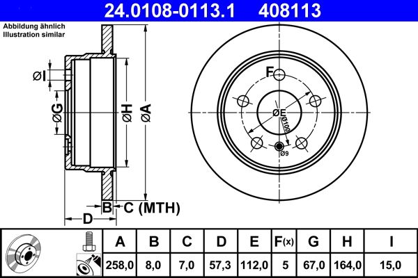 ATE 24.0108-0113.1 - Bremsscheibe