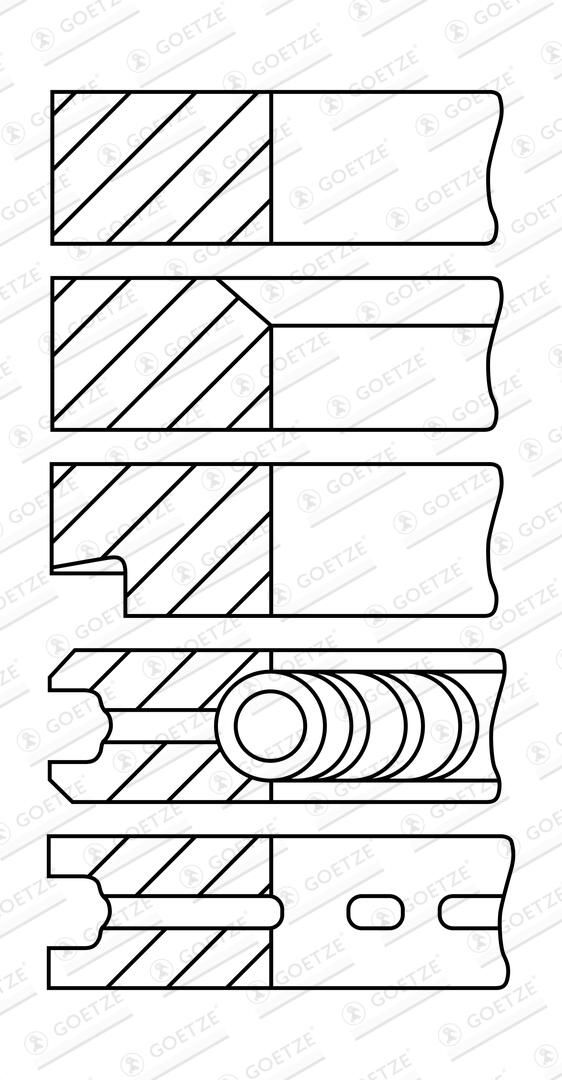 GOETZE ENGINE 08-160800-00 - Kolbenringsatz