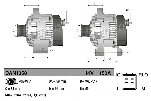 DENSO DAN1350 - Generator