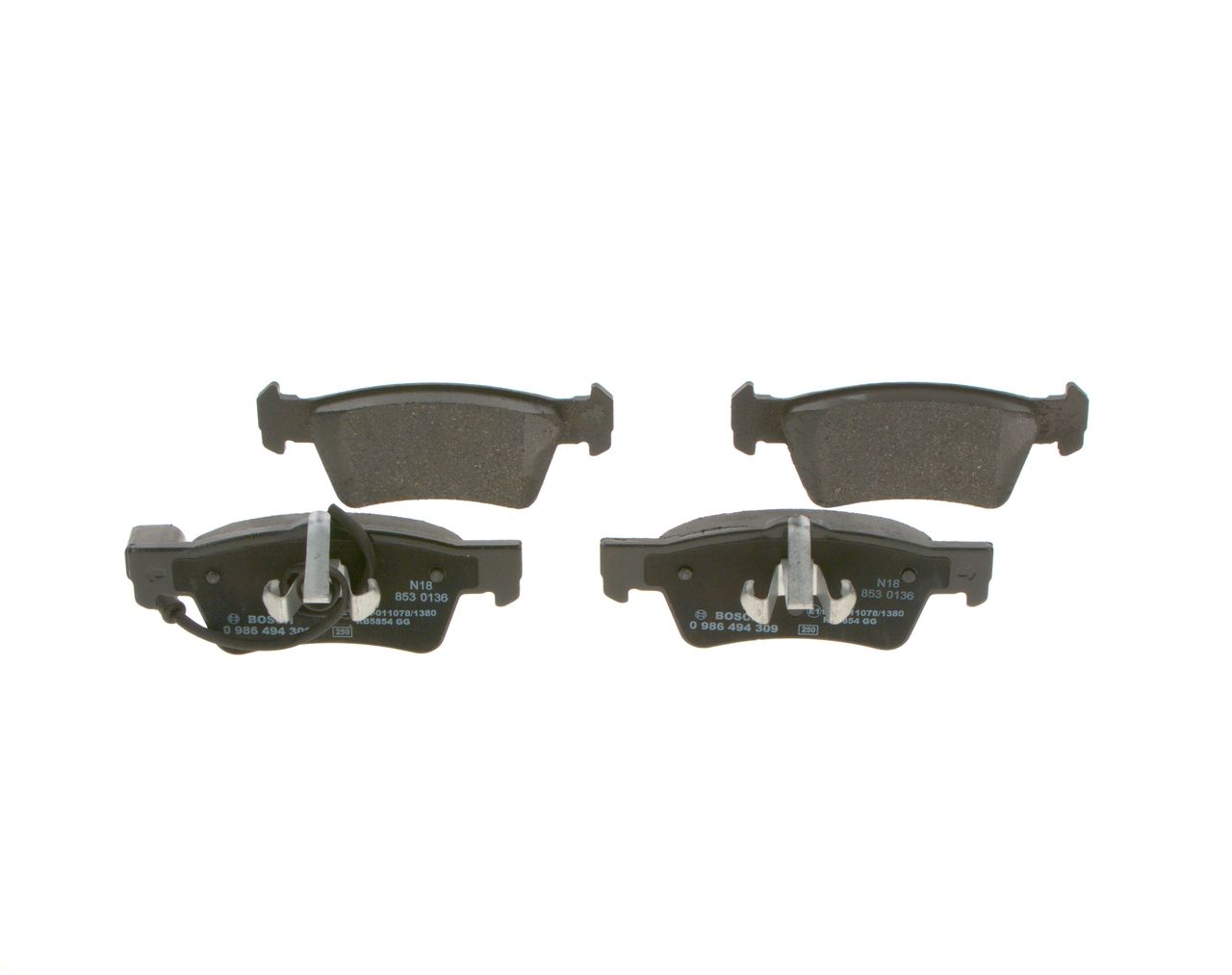 BOSCH 0 986 494 309 - Bremsbelagsatz, Scheibenbremse