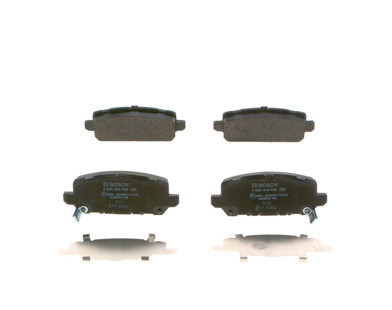 BOSCH 0 986 494 838 - Bremsbelagsatz, Scheibenbremse