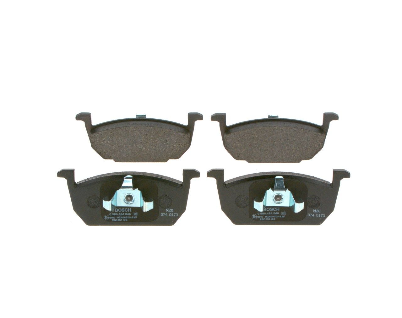 BOSCH 0 986 424 846 - Bremsbelagsatz, Scheibenbremse