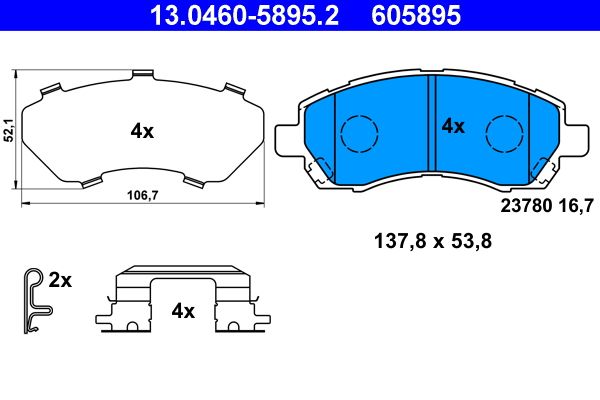 ATE 13.0460-5895.2 - Bremsbelagsatz, Scheibenbremse
