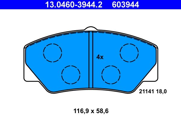 ATE 13.0460-3944.2 - Bremsbelagsatz, Scheibenbremse