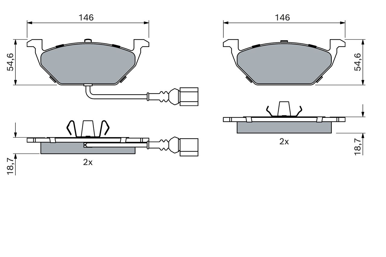 BOSCH 0 986 494 019 - Bremsbelagsatz, Scheibenbremse
