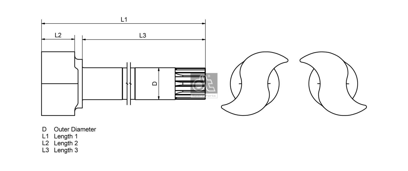 DT Spare Parts 1.18791 - Bremswelle, Trommelbremse
