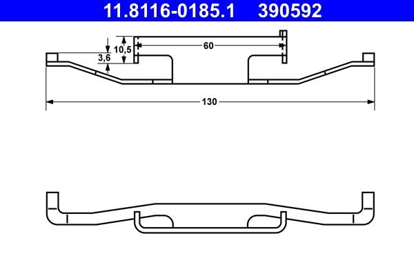 ATE 11.8116-0185.1 - Feder, Bremssattel