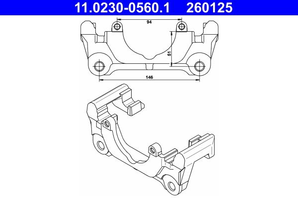 ATE 11.0230-0560.1 - Halter, Bremssattel