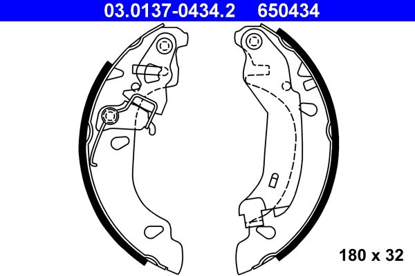 ATE 03.0137-0434.2 - Bremsbackensatz