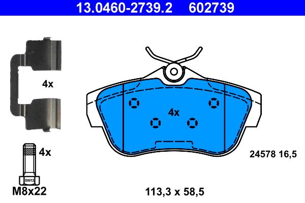 ATE 13.0460-2739.2 - Bremsbelagsatz, Scheibenbremse