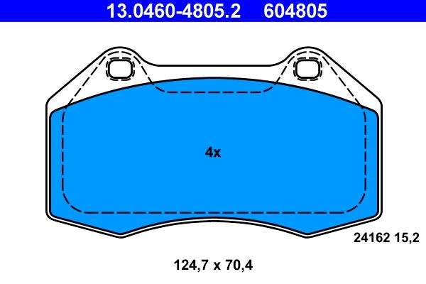 ATE 13.0460-4805.2 - Bremsbelagsatz, Scheibenbremse