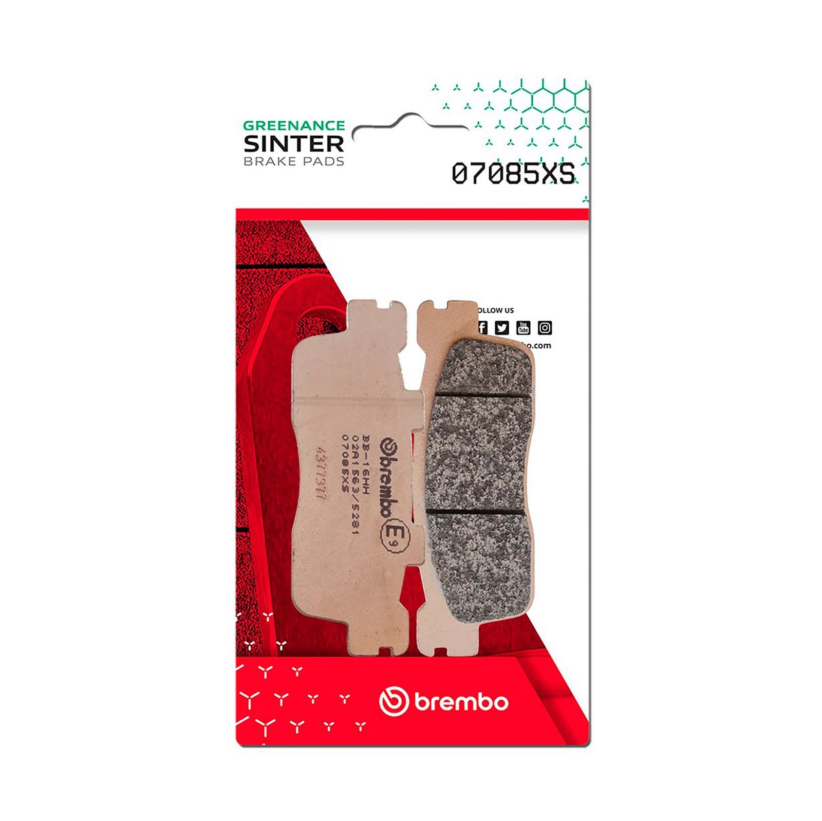 BREMBO 07085XS - Bremsbelagsatz, Scheibenbremse