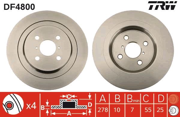 TRW DF4800 - Bremsscheibe