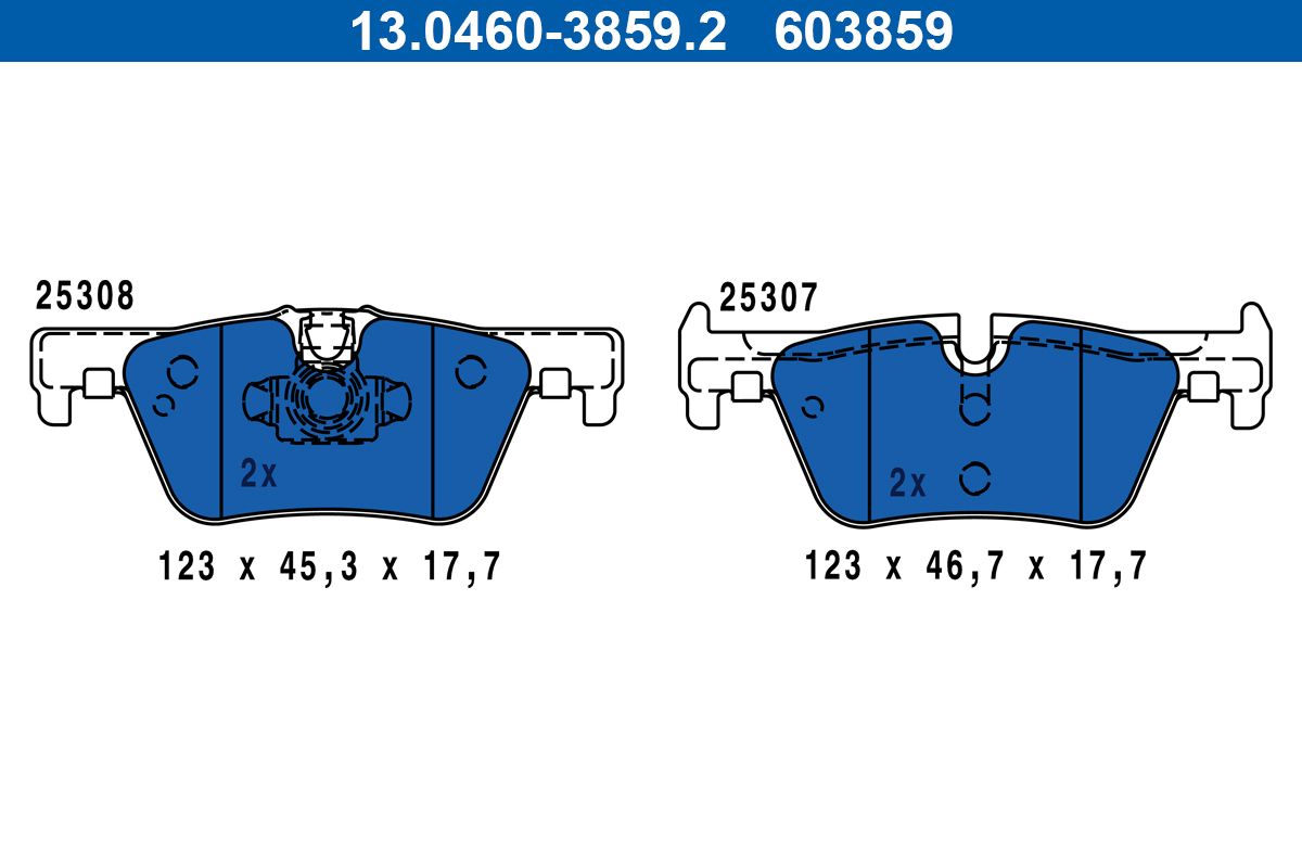 ATE 13.0460-3859.2 - Bremsbelagsatz, Scheibenbremse