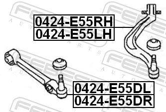 FEBEST 0424-E55DL - Lenker, Radaufhängung