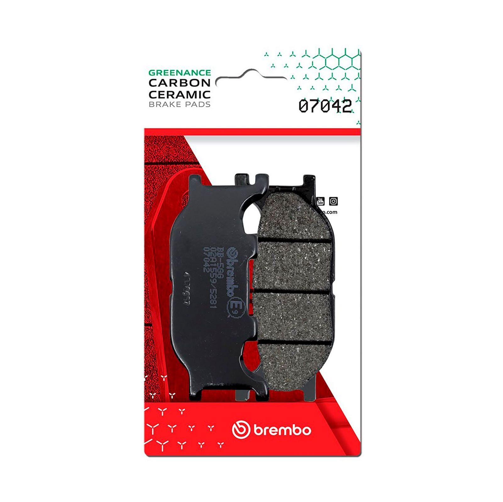 BREMBO 07042 - Bremsbelagsatz, Scheibenbremse