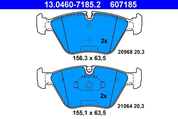 ATE 13.0460-7185.2 - Bremsbelagsatz, Scheibenbremse