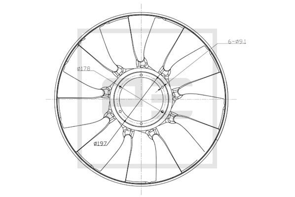 PE Automotive 020.211-00A - Lüfterrad, Motorkühlung